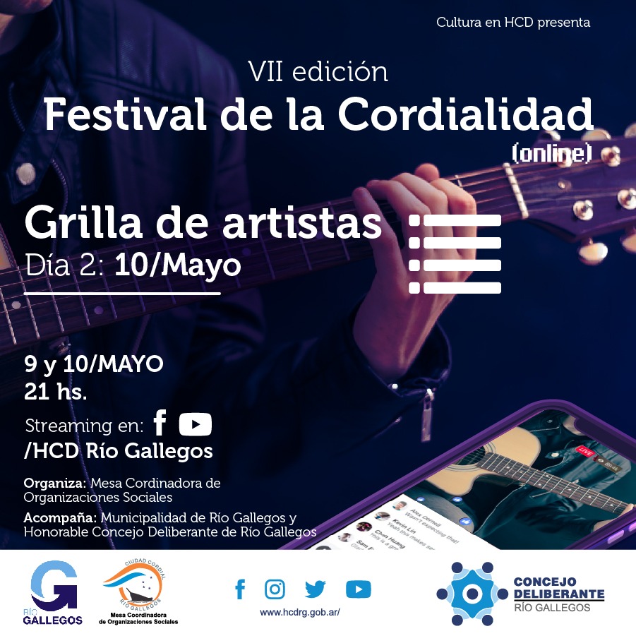 Cultura: «Seba» Concilio en un festival virtual de Río Gallegos