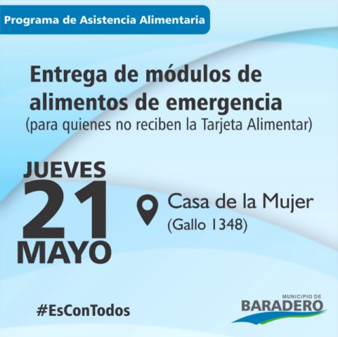 Entrega de módulos de alimentos en la Casa de la Mujer