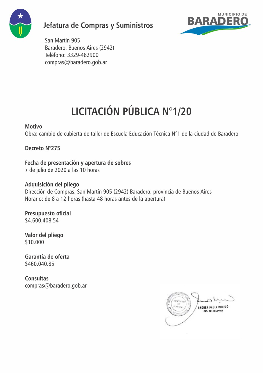 Municipalidad: Llamado a licitación pública