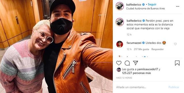 La foto del nuevo abrazo de Carmen Barbieri y Federico Bal con un mensaje a Alberto Fernández