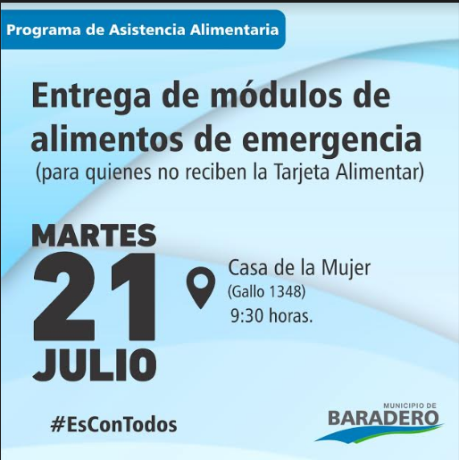 Entrega de módulos de alimentos en la Casa de la Mujer