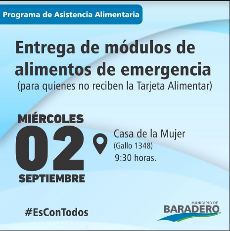 Entrega de módulos de alimentos en la Casa de la Mujer