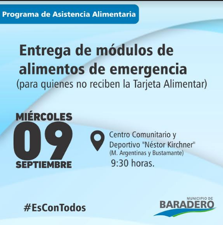 Entrega de módulos de alimentos en el Centro Cultural y Deportivo “Néstor Kirchner”