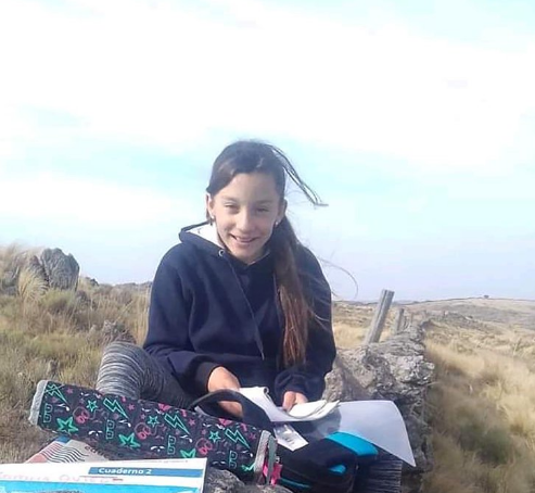 Sin señal, caminaba 3 kilómetros para hacer la tarea: una empresa anónima le instaló una antena para que pueda estudiar