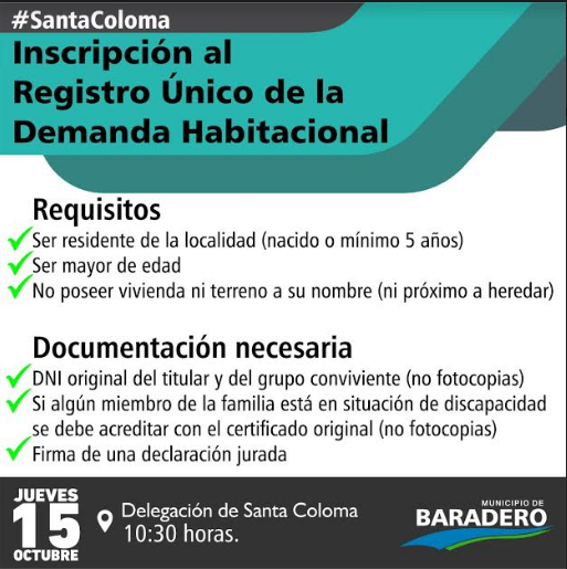 Inscripción al Registro Único de la Demanda Habitacional