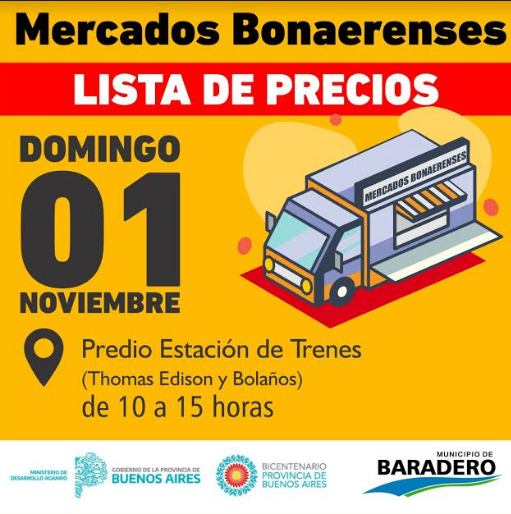 Mercados Bonaerenses | Lista de precios de productos de la tienda móvil de pastas, lácteos y pescados