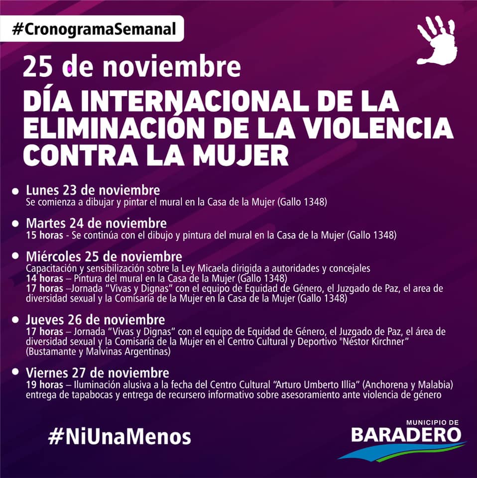 Continúan las actividades en el marco del Día Internacional de la Eliminación de la Violencia contra la Mujer