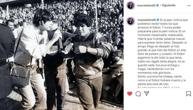 La emotiva despedida de Marcelo Tinelli a Diego Maradona: «Es la peor noticia que podíamos recibir todos los que amamos el fútbol»