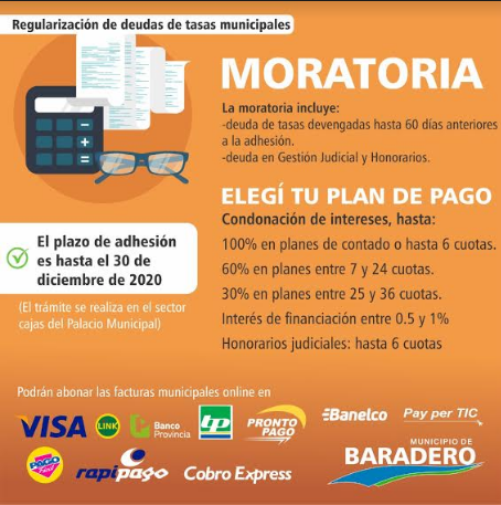 Adhesión a la moratoria para la regularización de deudas de tasas municipales