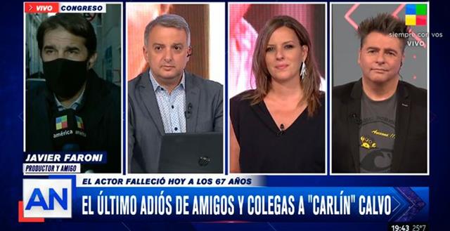 Javier Faroni en la despedida de Carlín Calvo: «Fue todo en mi vida»