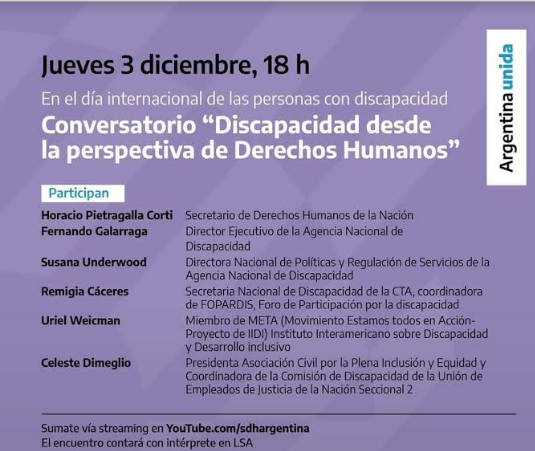 Conversatorio por el Día Internacional de las Personas con Discapacidad
