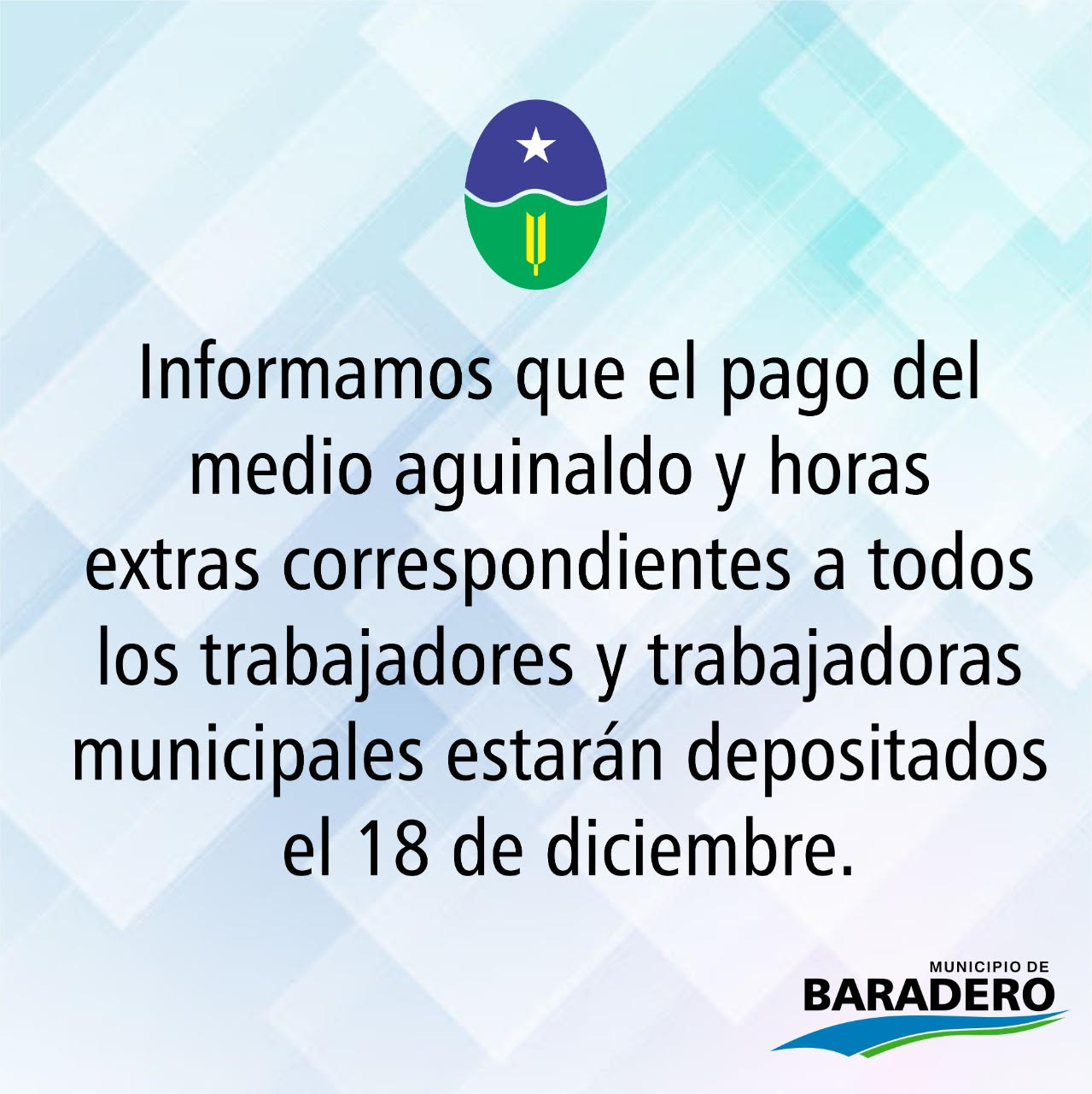 Pago de medio aguinaldo y horas extras
