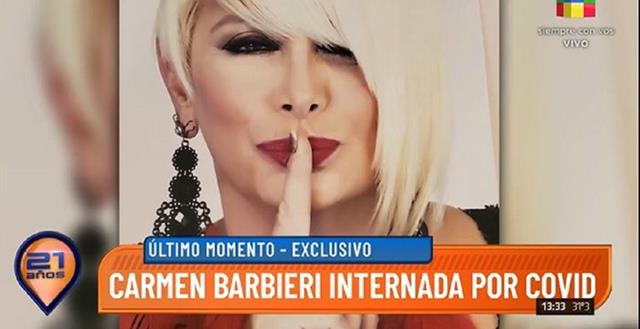 Carmen Barbieri dio positivo de coronavirus y está internada