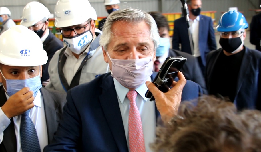El presidente Alberto Fernádez visitó la planta Maro