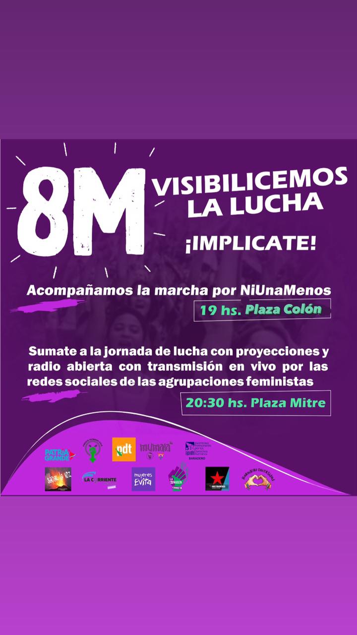 8M: Marcha y actividades en Plaza Mitre