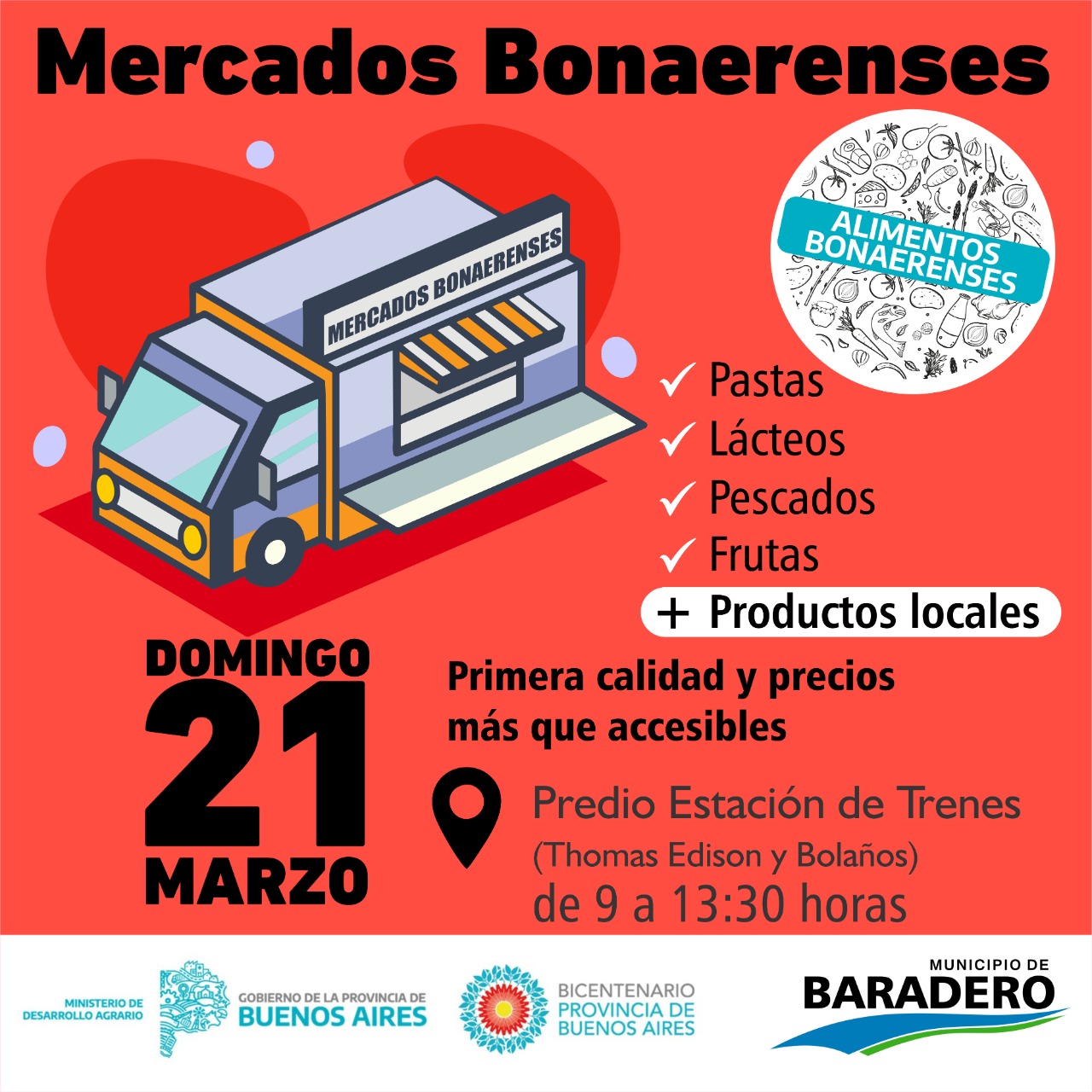 #EsConTodos | Este domingo se realizará Mercados Bonaerenses en la Estación de Trenes
