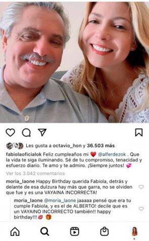 El blooper de Moria Casán: saludó a Fabiola Yáñez por su cumpleaños y era el de Alberto Fernández
