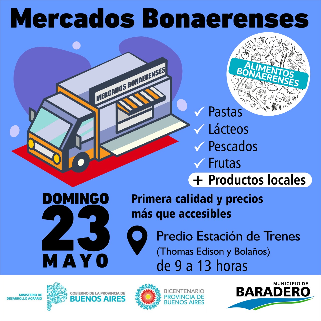 #EsConTodos | Este domingo se desarrollará una nueva edición de Mercados Bonaerenses en el Predio de la Estación de Trenes