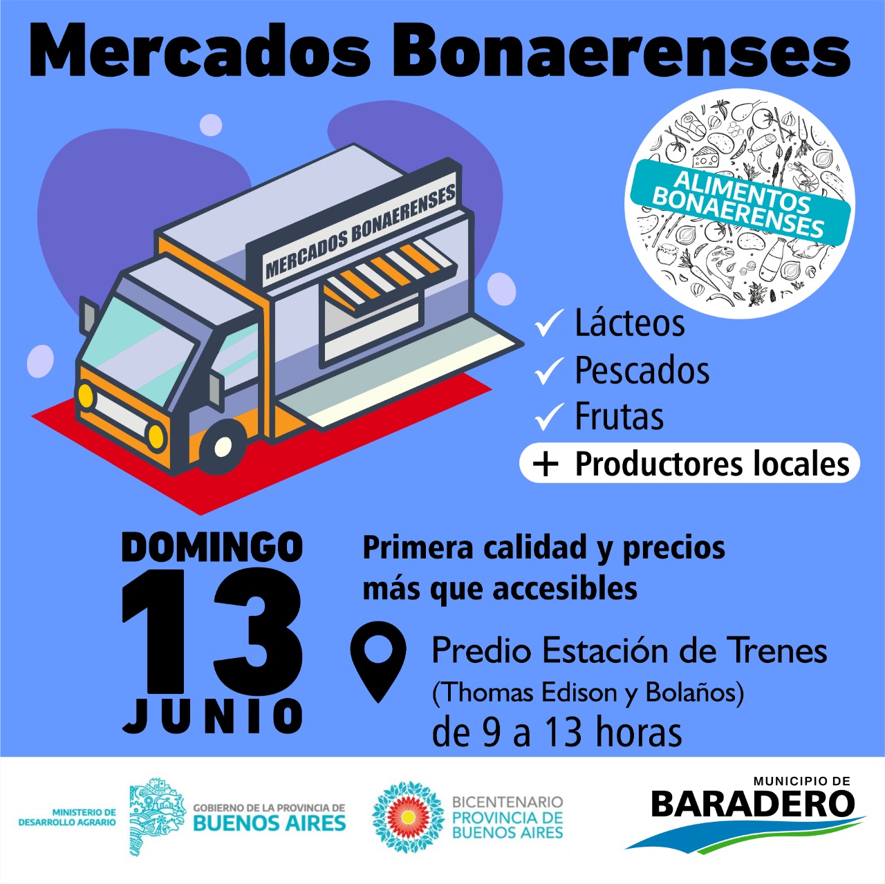 #EsConTodos | Mercados Bonaerenses: el mercado de abastecimiento estará este domingo en el Predio de la Estación de Trenes