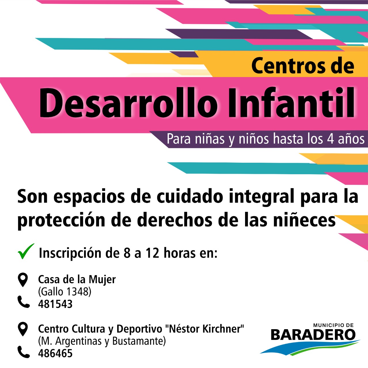 #TrabajamosParaCuidarte | Están abiertas las inscripciones a los Centros de Desarrollo Infantil