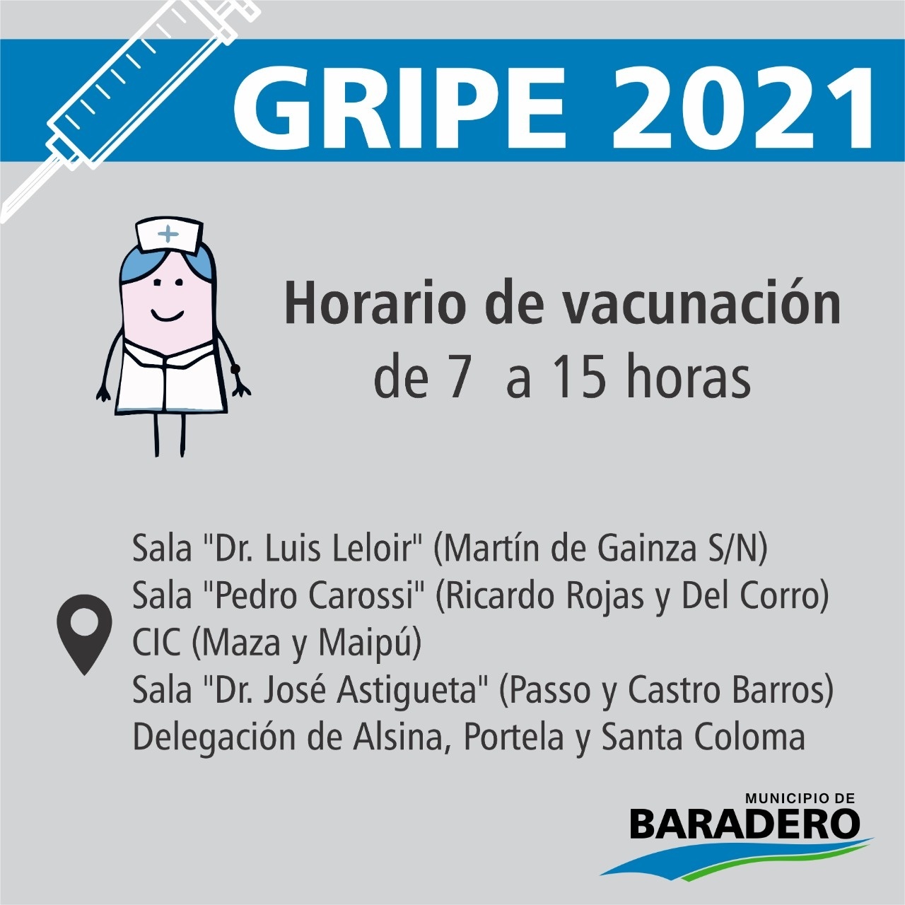 #TrabajamosParaCuidarte | Sigue en marcha la campaña de vacunación antigripal: si todavía no te vacunaste podés hacerlo en los Centros de Salud de Baradero