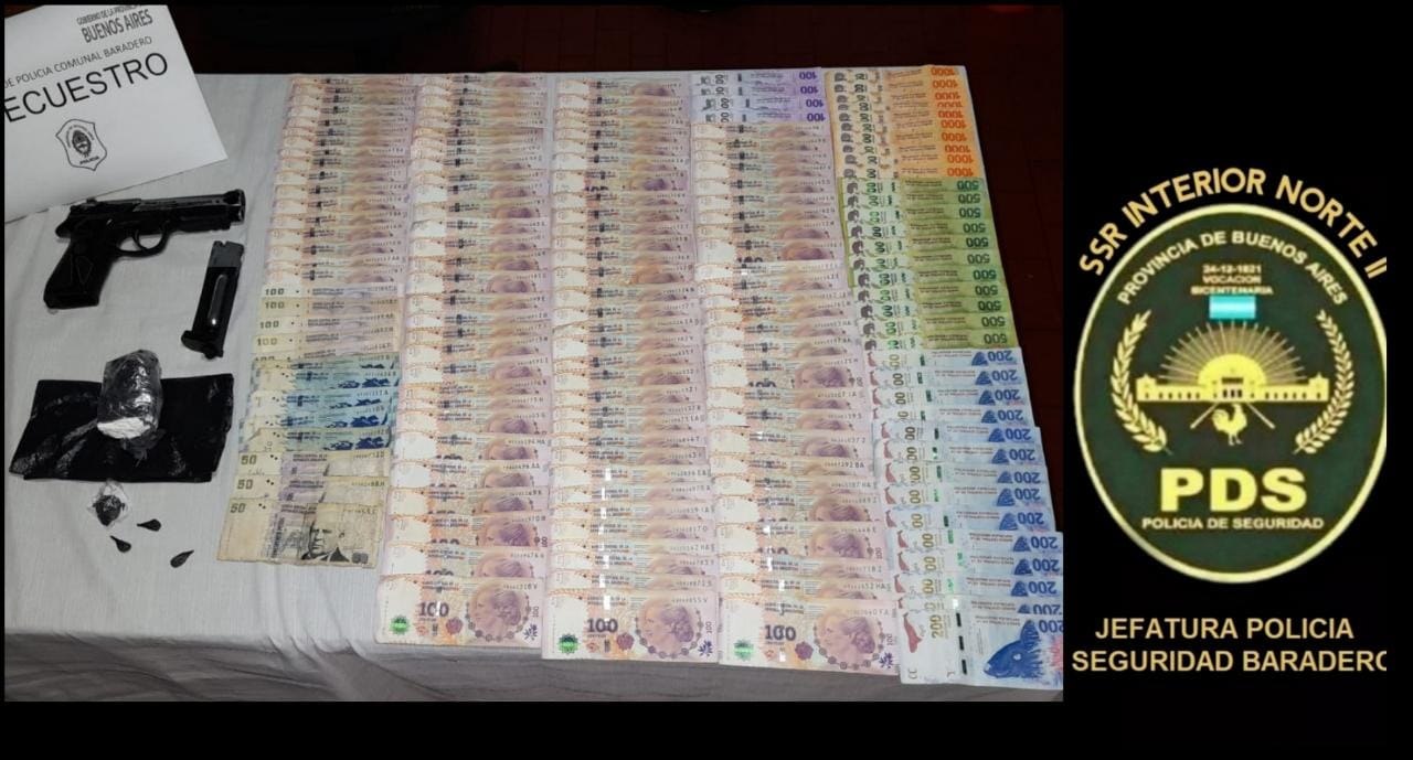 Policiales: Un detenido con cocaína, dinero y una replica de un arma de fuego