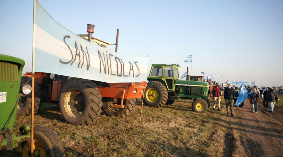 El campo protestó contra el Gobierno: productores de todo el país se concentraron en San Nicolás