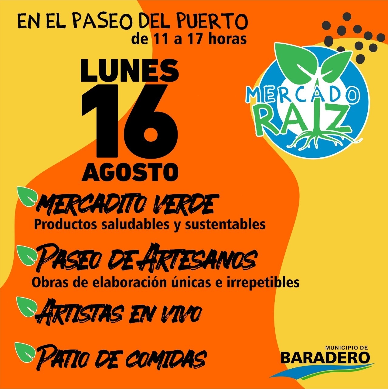 DisfrutáBaraderoTodoElAño | Mercado Raíz: vuelve el evento cultural y turístico al Paseo del Puerto