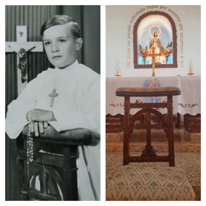 Un regalo con historia: El reclinatorio de Foto Estudio Albi fue donado a la Capilla Medalla Milagrosa