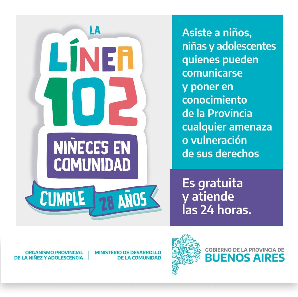 #TrabajamosParaCuidarte | Línea 102: servicio telefónico gratuito para la promoción y restitución de derechos de niñas, niños y adolescentes