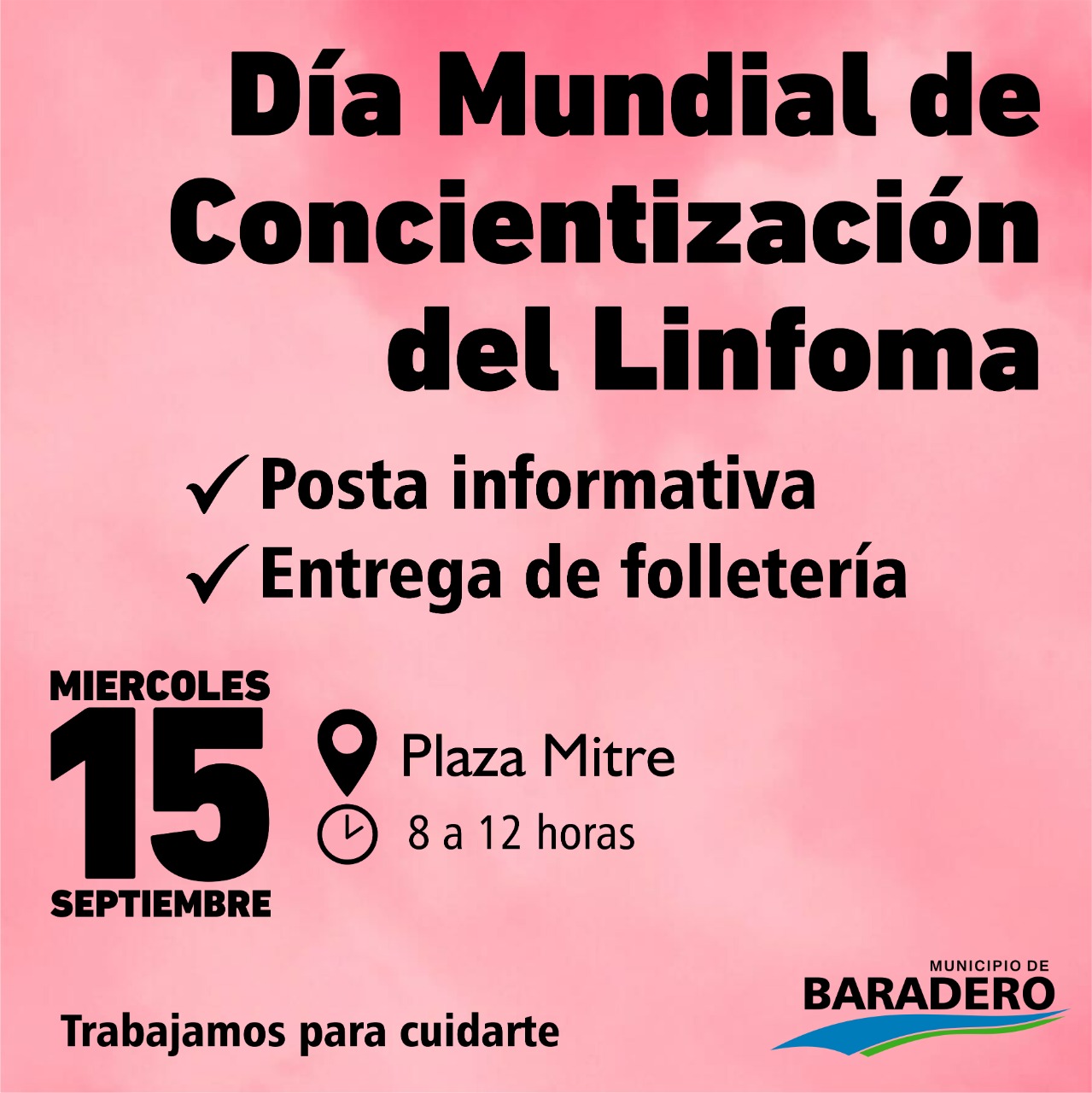 #TrabajamosParaCuidarte | Día Mundial de Concientización sobre Linfoma: posta informativa en la Plaza Mitre