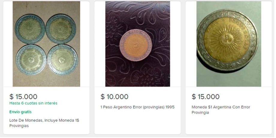 Por un insólito error de ortografía, hay monedas de 1 peso que se venden hasta $15.000 por unidad