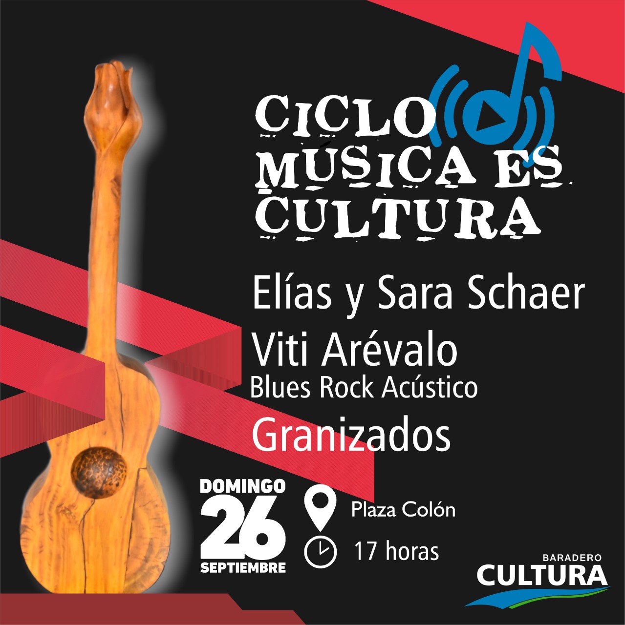#DisfrutáBaraderoTodoElAño | El ciclo de Música es Cultura está de vuelta y se realizará en la Plaza Colón este domingo
