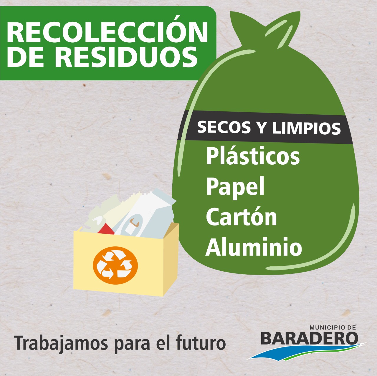 #TrabajamosParaElFuturo | Mes de la Concientización Ambiental: miércoles de recolección diferenciada de residuos