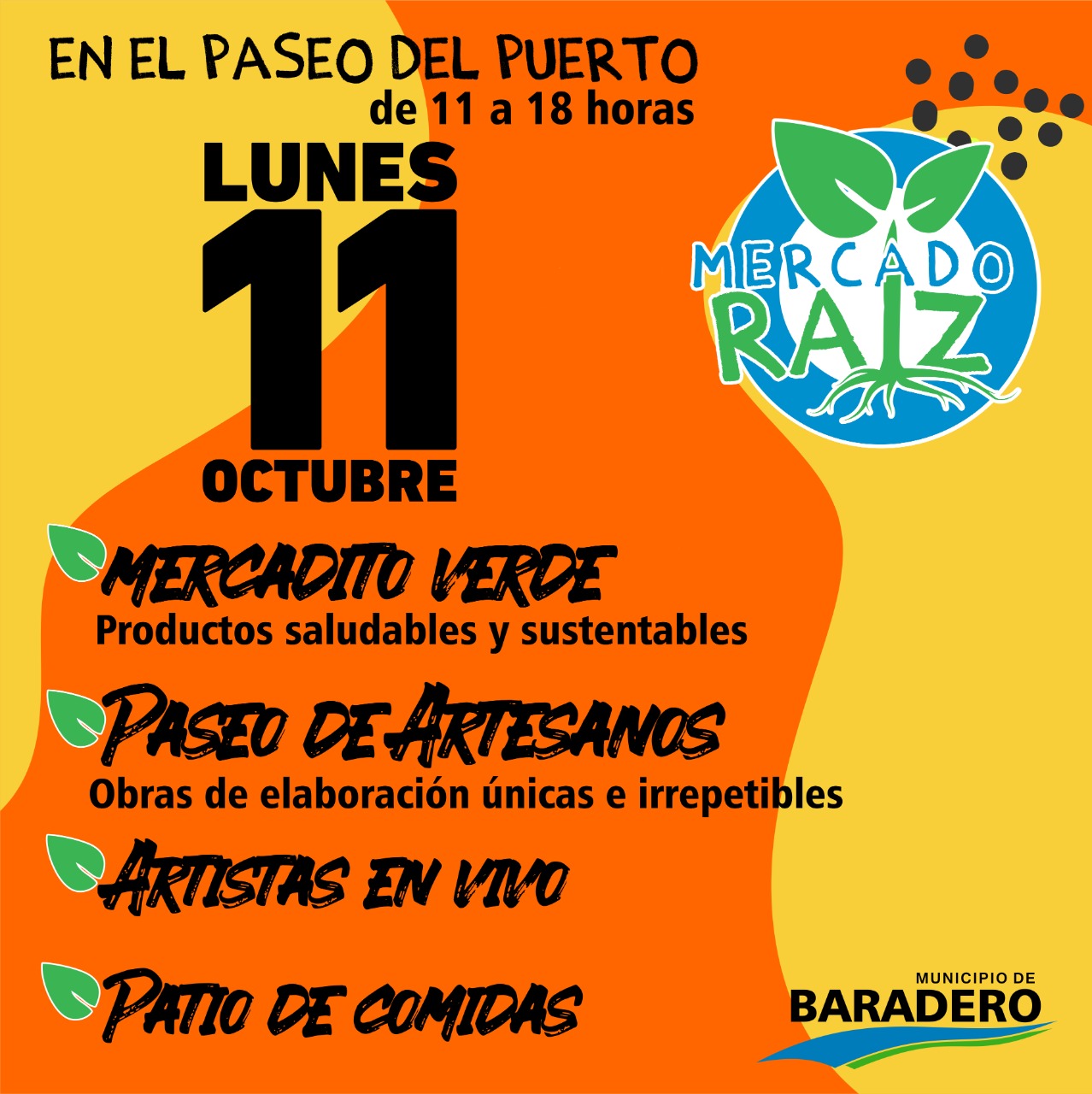#DisfrutáBaraderoTodoElAño | Se acerca una nueva jornada de Mercado Raíz en el Paseo del Puerto