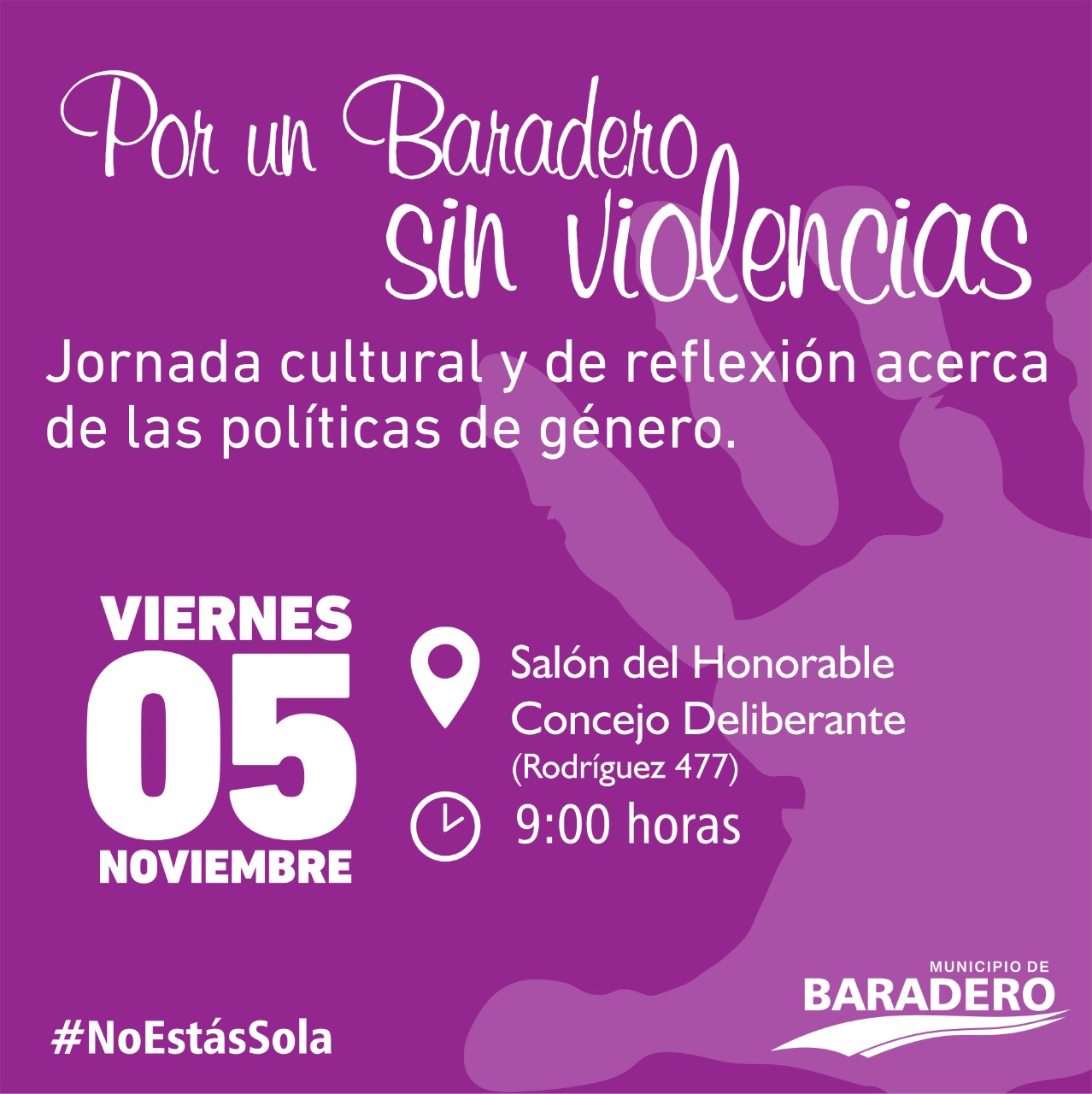 #NoEstásSola | Por un Baradero sin violencias: jornada cultural y de reflexión acerca de las políticas de género
