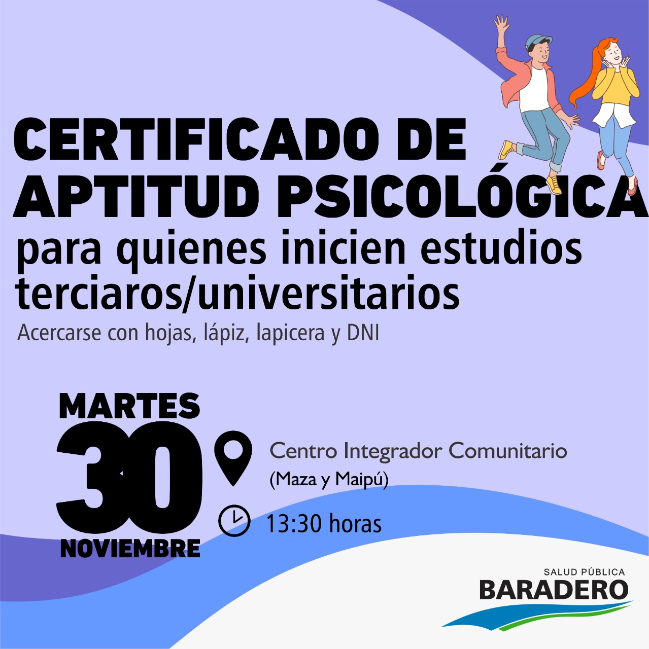 #TrabajamosParaCuidarte | En el CIC se realizará el certificado de aptitud psicológica