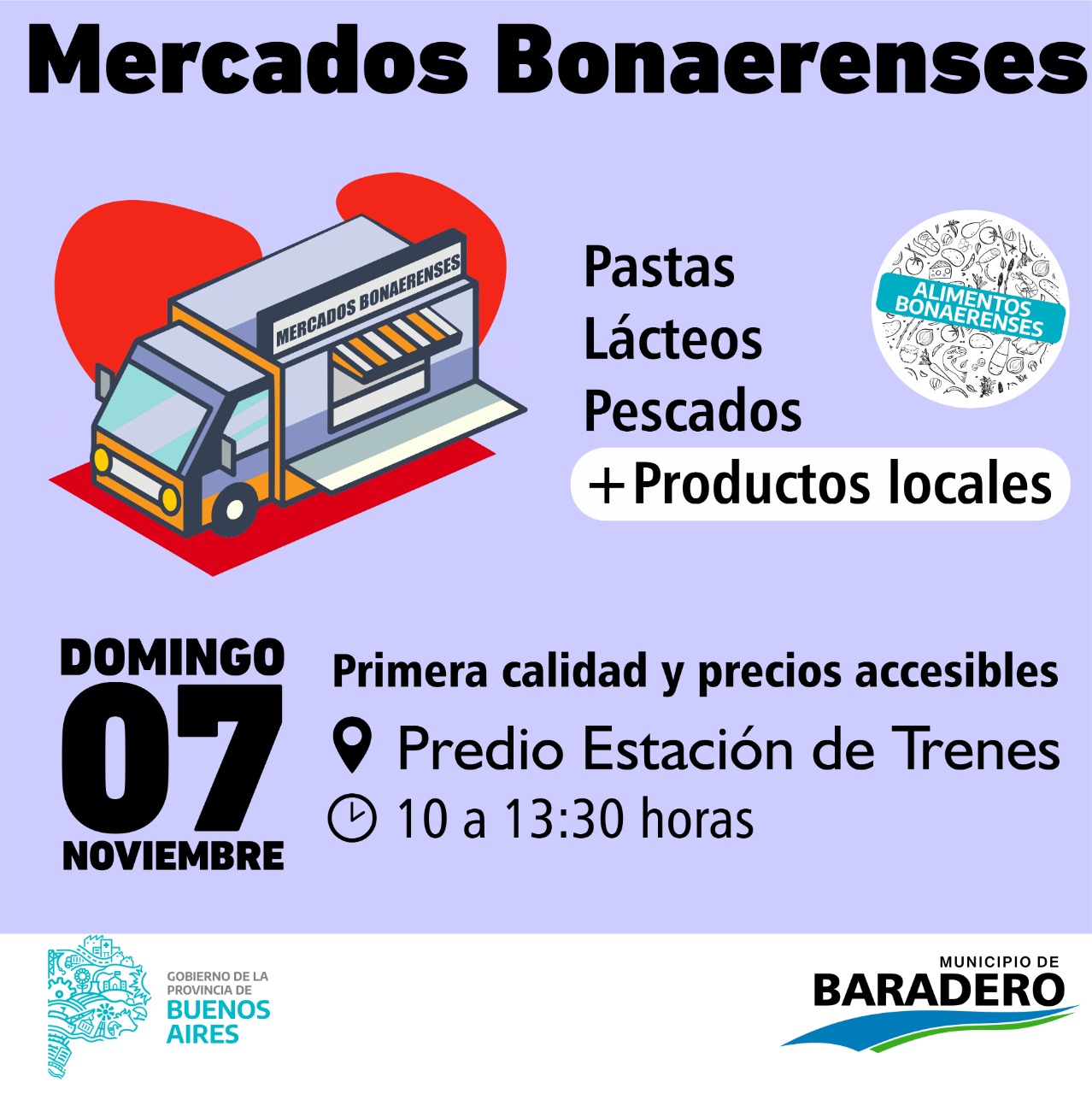 Este domingo habrá Mercados Bonaerenses en el predio de la Estación de Trenes