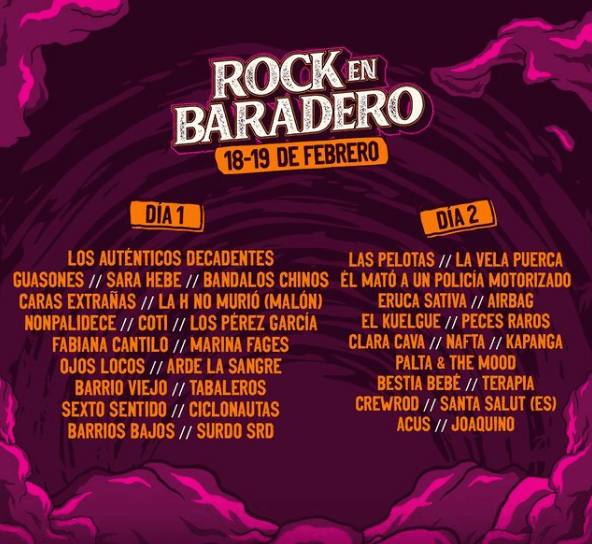Rock en Baradero 2022: Ya está definida la grilla de cada jornada ????