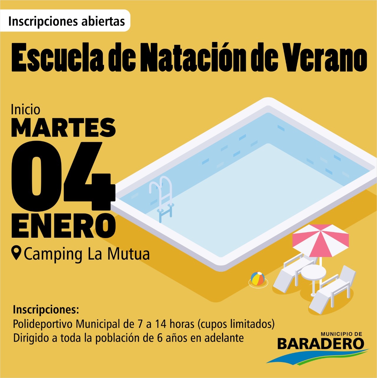 Inscripciones abiertas para la Escuela de Natación de Verano