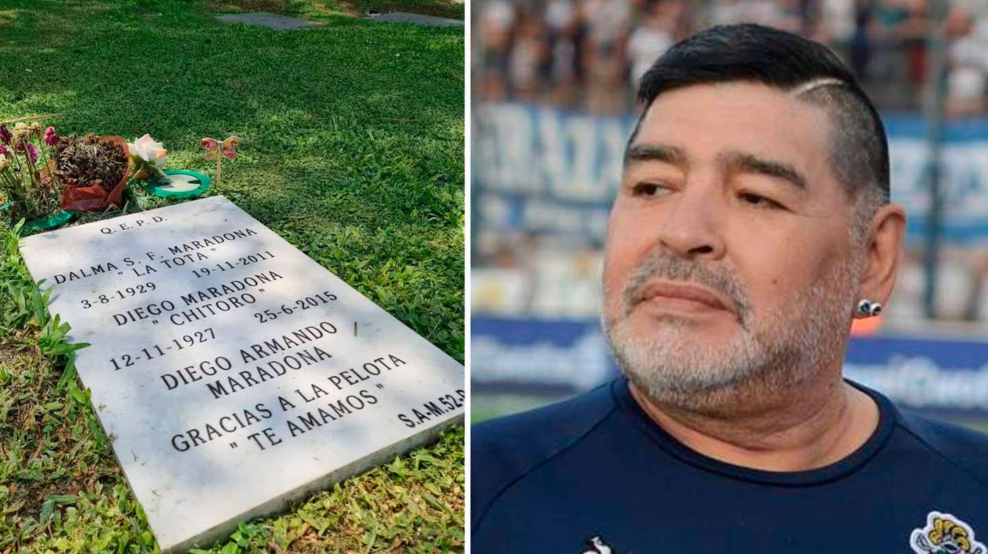 “Tres ramitos de flores secas”: denuncian que la tumba de Diego Maradona está abandonada