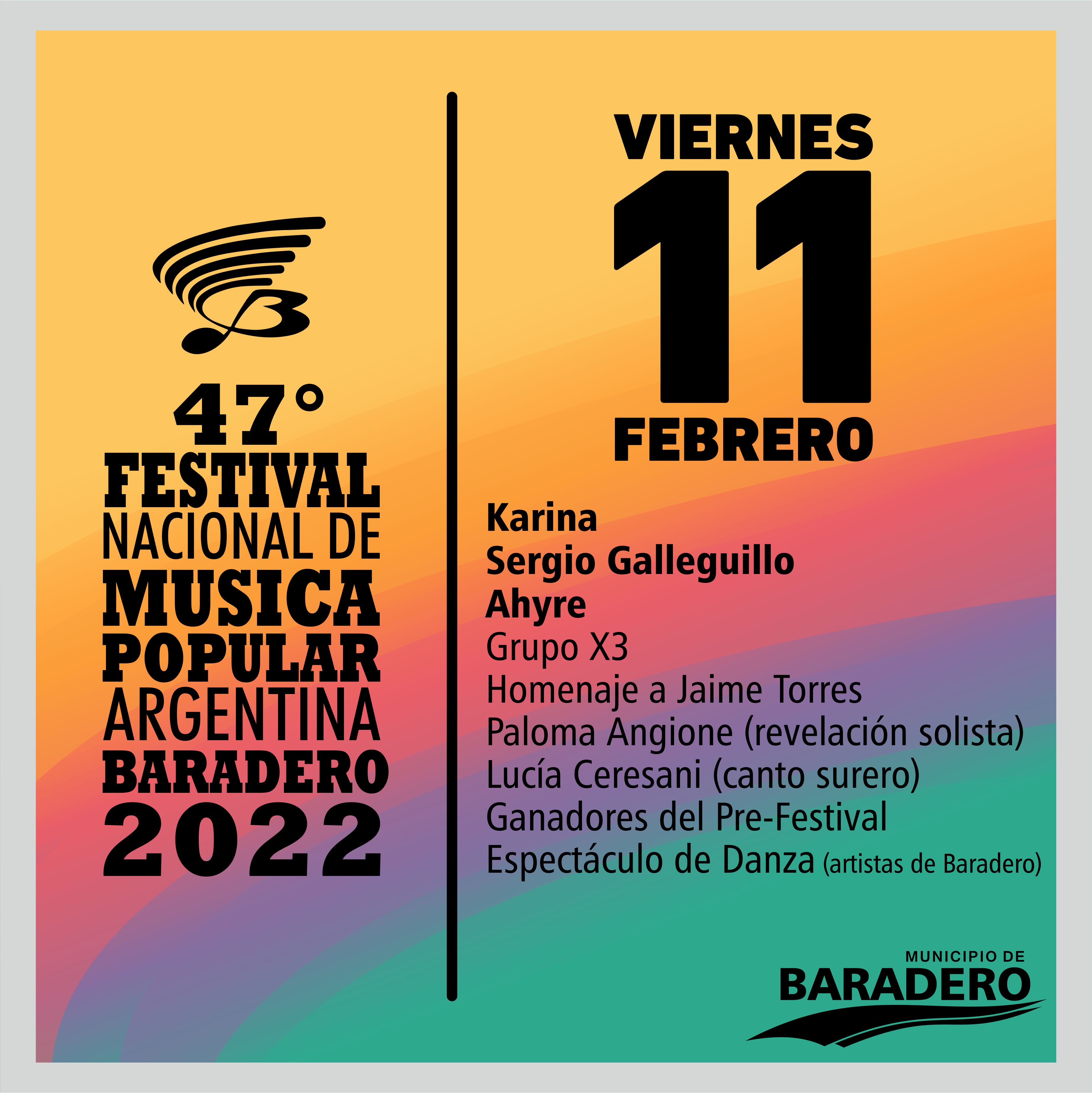 Este jueves inicia la venta de entradas para el 47° Festival Nacional de Música Popular Argentina Baradero 2022