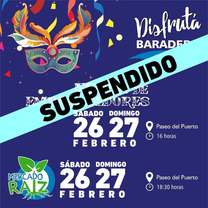 El Mercado Raíz y la Feria De Emprendedores Suspendidas por el Clima