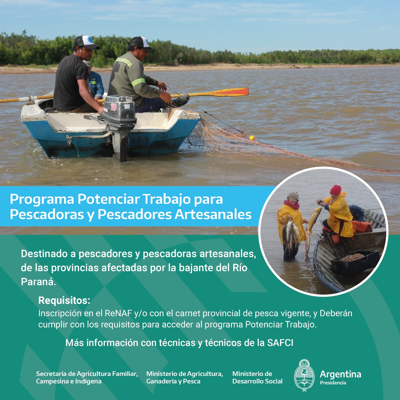 Programa Potenciar Trabajo para Pescadoras y Pescadores Artesanales