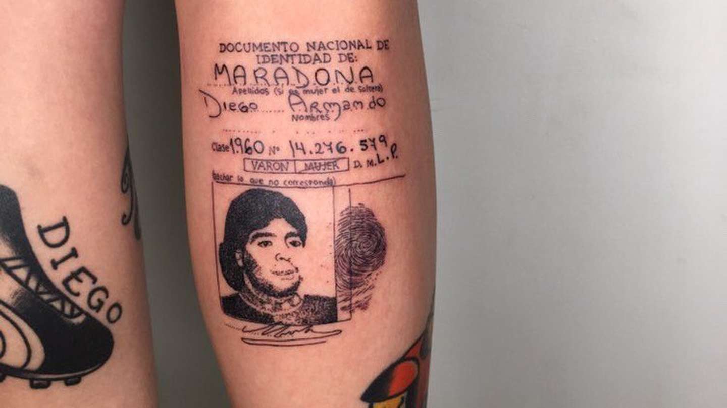 Una joven se tatuó el DNI de Maradona y hasta Giannina la felicitó: “Quise tener a Diego en la piel”
