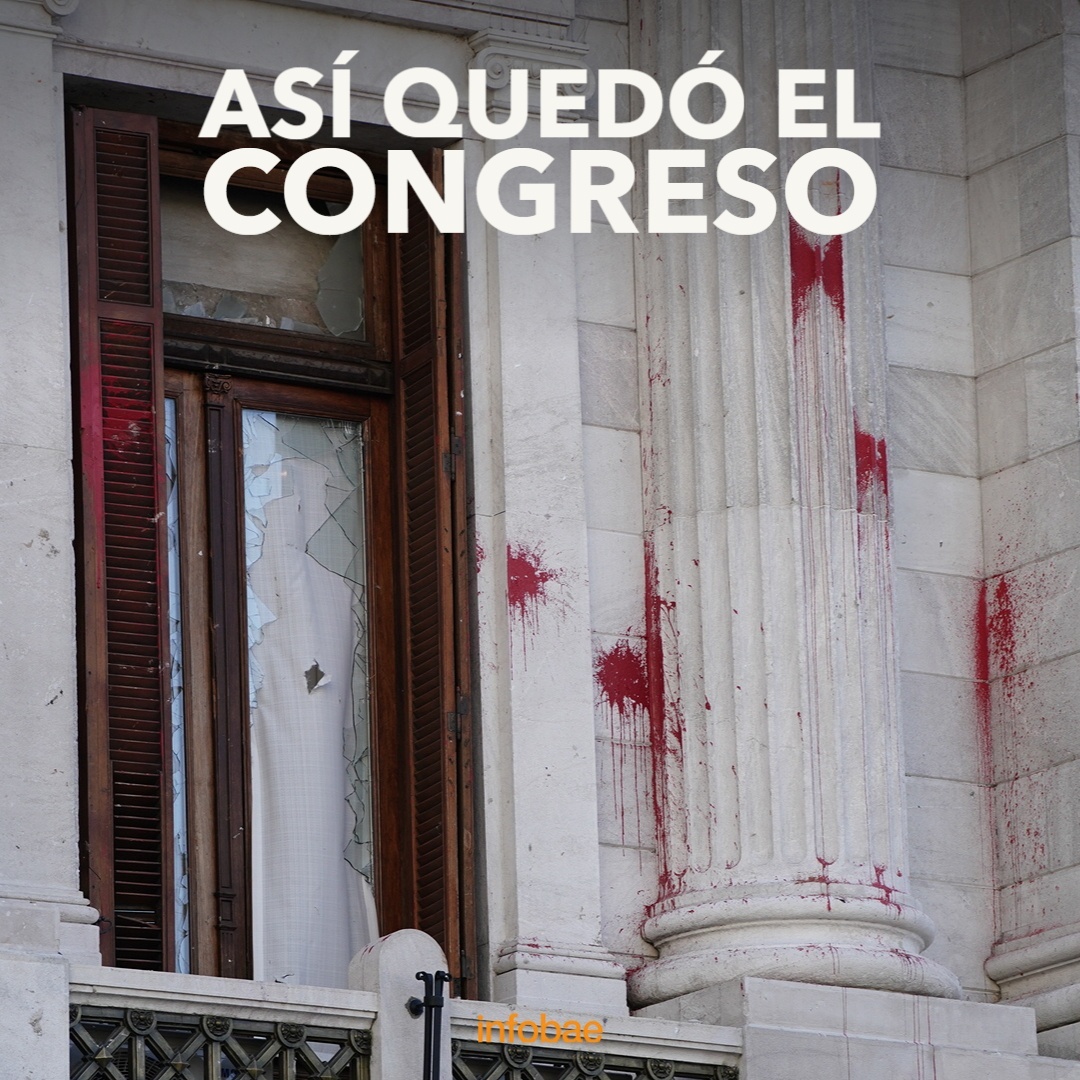 Violenta protesta contra el FMI: atacaron el frente del Congreso y arrojaron una bomba molotov a la Policía