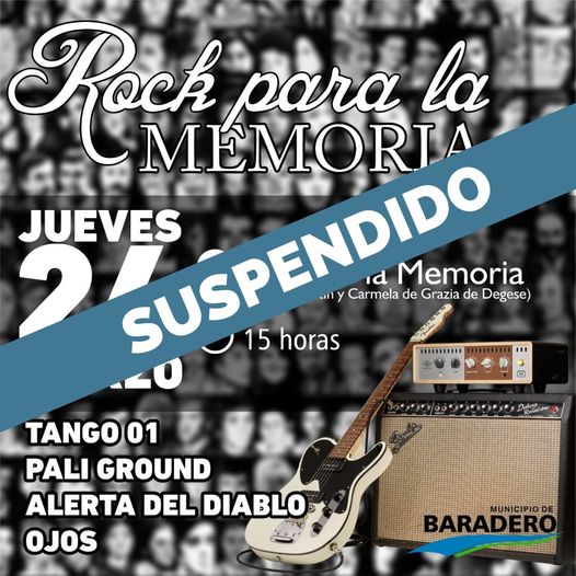Se suspende Rock para la Memoria