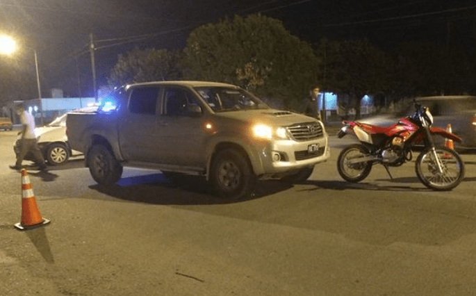 Accidente con una 4×4 y una moto XR.