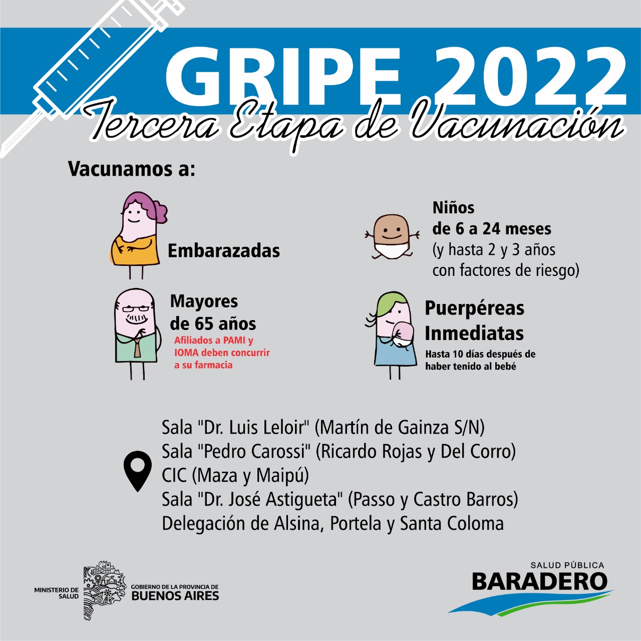 Continúa el Plan de Vacunación Antigripal 2022: etapa para adultos mayores y puérperas