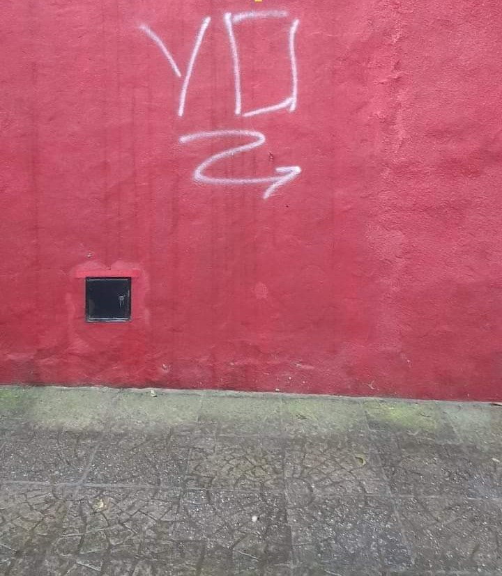 Pintadas en varias casas y comercios.